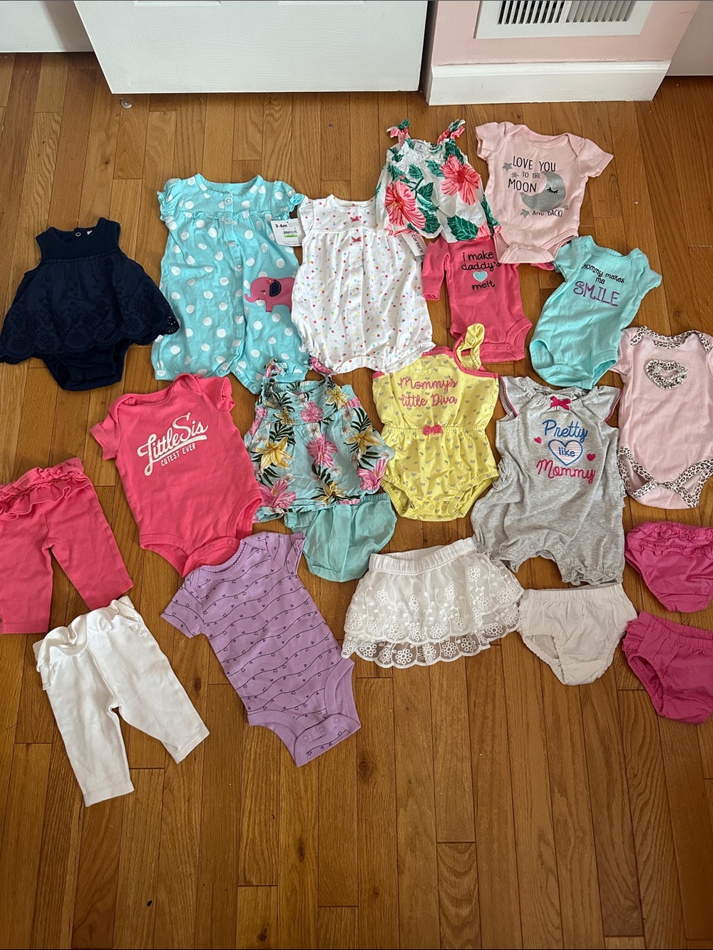 Assorted Baby Girls outfits, rompers, onesies pants!